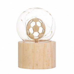 Фигурка светящаяся RISALUX «Футбольный мяч», LED-ночник, 3хAG10, шар-8 см, 6.5x6.5x11.5 см