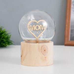 Фигурка светящаяся RISALUX «Люблю маму», LED-ночник, 3xAG10, шар-8 см, 6.5x6.5x11.5 см