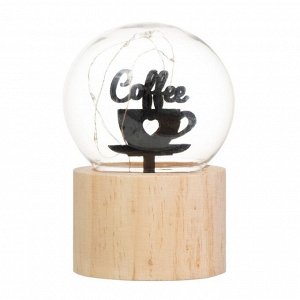 Фигурка светящаяся RISALUX «Люблю кофе», LED-ночник, 3xAG10, шар-8 см, 6.5x6.5x11.5 см