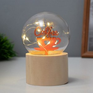 Фигурка светящаяся RISALUX «Люблю кофе», LED-ночник, 3xAG10, шар-8 см, 6.5x6.5x11.5 см