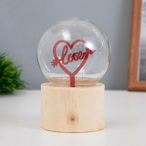 Фигурка светящаяся RISALUX «Влюбленное сердце», LED-ночник, 3xAG10, шар-8 см, 6.5x6.5x11.5 см