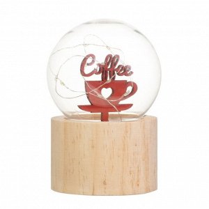 Фигурка светящаяся RISALUX «Люблю кофе», LED-ночник, 3xAG10, шар-8 см, 6.5x6.5x11.5 см