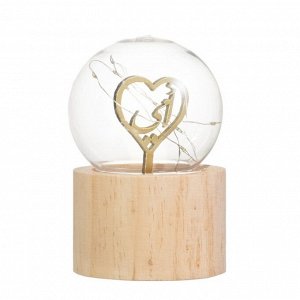 Фигурка светящаяся RISALUX «Сердце», LED-ночник, 3xAG10, шар-8 см, 6.5x6.5x11.5 см
