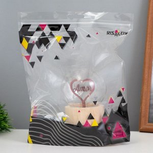 Фигурка светящаяся RISALUX «Сердечко», LED-ночник, 3xAG10, шар-8 см, 6.5x6.5x11.5 см
