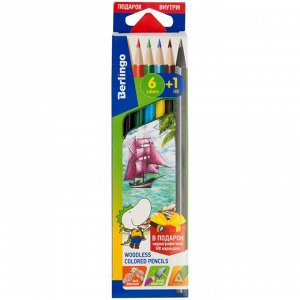 Карандаши цветные 6 цветов Berlingo «Корабли», + чернографитный карандаш