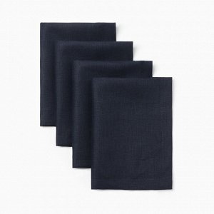 Набор салфеток «Этель» Linen collection, 30x40 см - 4 шт., тёмно-синий, 100% лён 170 г/м²