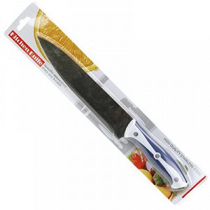 Нож кухонный 200мм прорезиненная ручка сине-белая, широкое л