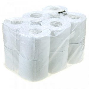 Туалетная бумага 2-х слойная, 14м, 12 рулона в упаковке, бел