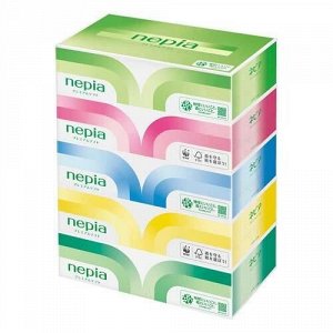 Двухслойные бумажные салфетки мягкие "Nepiа" 180 шт. х 5 коробок