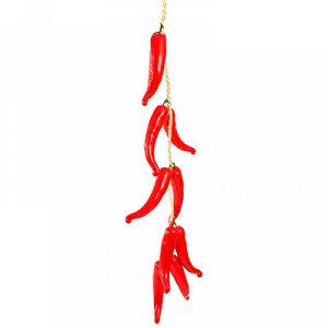 Декоративный перец красный (10,5х2,5см) на косичке 48см (Кит