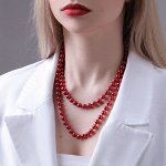 Бусы «Классика» шар №8, цвет красный, L=140 см