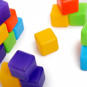Кубики детские, пластиковые, цветные, 20 штук, 4 x 4 см