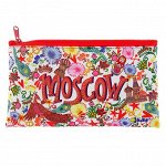 Пенал мягкий «Русские мотивы», для девочки, 1 отделение, плоский, блёстки или краска, 105х195 мм
