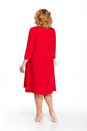 Платье Платье Pretty 863 красное 
Состав ткани: Вискоза-20%; ПЭ-76%; Эластан-4%; 
Рост: 164 см.

Платье, прилегающее вверху и сильно расширенное к низу. На переде обработан декор из настроченных поло