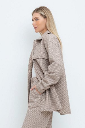 Рубашка(Осень-Зима)+mom (светлый беж, гусиная лапка)