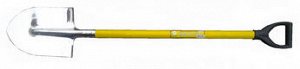 (УЛ) Лопата штыковая из нержавейки с желтым металлизированным черенком и V-p
