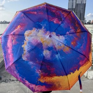 Зонт Зонт в 3 сложения, полный автомат. Модель прочная, надёжная.  Каркас зонта выполнен из 9 спиц, за счет чего зонт имеет хорошую натяжку  купола и выдерживает сильные порывы ветра. Зонт имеет систе