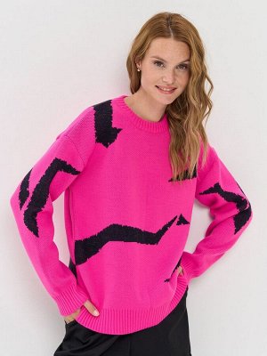 Джемпер женский 7242-40330   2301128/025 цикламен/синий меланж