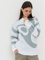 Джемпер женский 7242-40329   501/4301005 белый/тополь серебристый