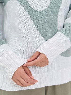 Джемпер женский 7242-40329   501/4301005 белый/тополь серебристый