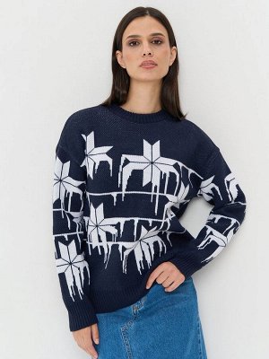 Джемпер женский 7242-40324   189/501 т.синий/белый