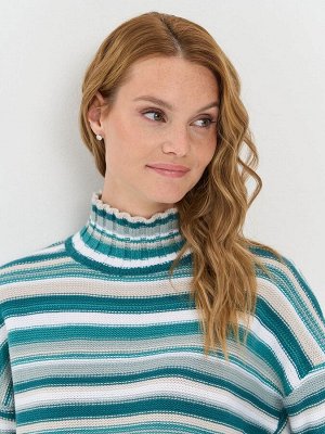 Джемпер женский 9242-94169   6000085/4500591/4301005/501/ 4300999 оттепель/изумруд/тополь серебристый/белый/аквамарин