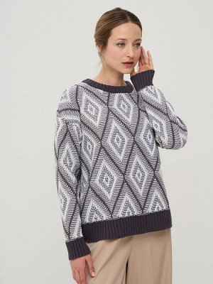 Джемпер женский 9242-94180   6500205/501/6000085 графит/белый/оттепель