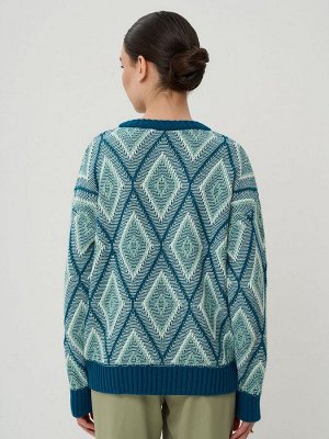 Джемпер женский 9242-94180   906/494/118 Айвазовский/бирюзовая пастель/молоко