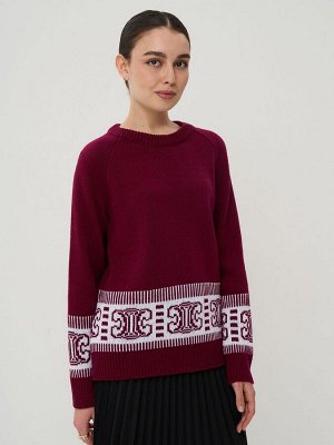 Джемпер женский 9242-94132   242/501 винная груша/белый