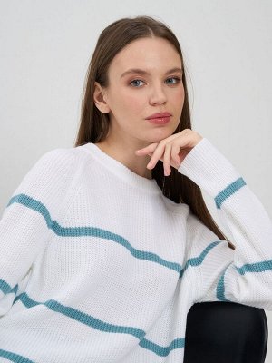 Джемпер женский 7242-40339   501/4300851 белый/грозовое небо