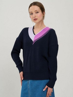 Джемпер женский 9242-94110   8800550/7100102/2301089 т.синий/пыльная лаванда/гиацинт