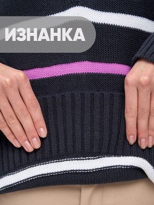 Джемпер женский 7242-40303   893/501/2301089 т.джинс/белый/гиацинт