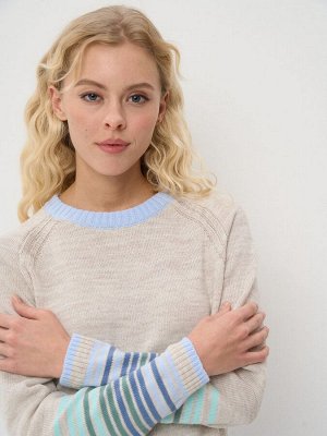 Джемпер женский 7242-40269   60010/3100196/3400591/4400476/3171 св.бежевый/голубой/зимнее утро/грозовое небо/ментол