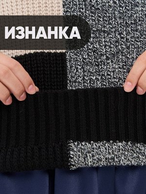 Джемпер женский 7242-40254   9500/830045/005/600179/5300521 чёрный/джинс/чёрный-молоко/ ваниль/ристретто