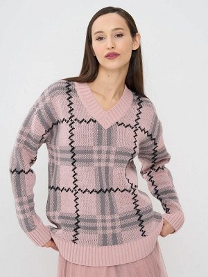 Джемпер женский 7242-40293   2200764/6400173/9500 фруктовый сорбет/титаниум/чёрный