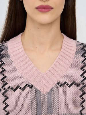 Джемпер женский 7242-40293   2200764/6400173/9500 фруктовый сорбет/титаниум/чёрный