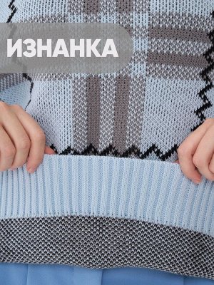 Джемпер женский 7242-40293   3100252/6400173/9500 осеннее небо/титаниум/чёрный