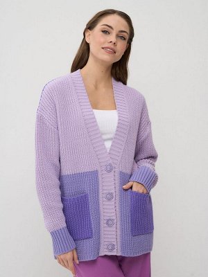 Кардиган женский 7242-14133   3609/3585/3661 лиловый/гортензия/ирис