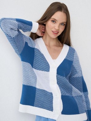 Кардиган женский 7242-14134   501/3600588 белый/деним
