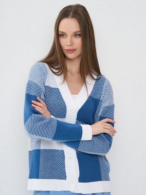 Кардиган женский 7242-14134   501/3600588 белый/деним