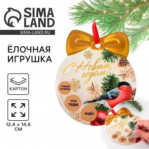 Ёлочная игрушка новогодняя с пожеланиями «Тепла и уюта», скретч-слой, 12.4x14.6 см