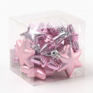 Ёлочные игрушки «Звёздочки», розовые