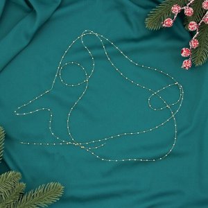 Бусы на ёлку «Бусины - мини нити», 2 м, d=2 мм, золотистый