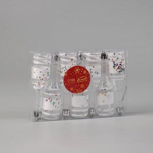 Ёлочные игрушки 6 шт. «Бутылочка» 11x3 см, прозрачно-белый