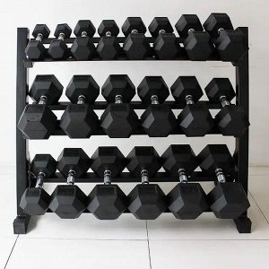Гантельный ряд от 1 до 10 кг (10 пар) шаг 1 кг Gymmaster ANA-101