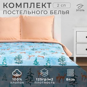 Постельное белье новогоднее "Этель" 2 сп Зимнее волшебство 175*215 см, 200*220 см, 70*70 см - 2 штуки