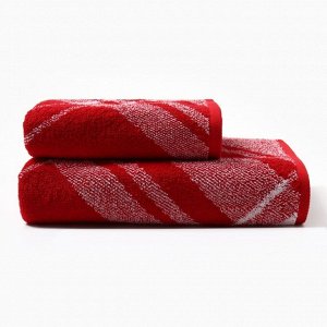 Полотенце махровое «Этель. Клетка», 70x130 см, хлопок 100%, красное