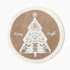 Набор сервировочных салфеток 4 штуки «Merry bright» цвет белый, 37*37 см