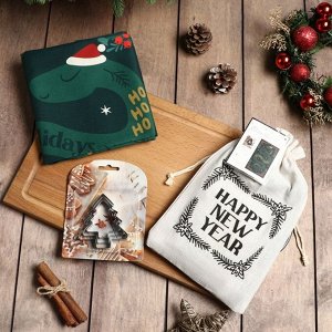 Набор в мешочке Этель Merry Xmas: полотенце 40x70 см, формочки для запекания - 3 шт.