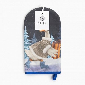Варежка-прихватка новогодняя «Этель» Holiday 15x28 см, саржа, 100% хл, ватин 250 г/м²